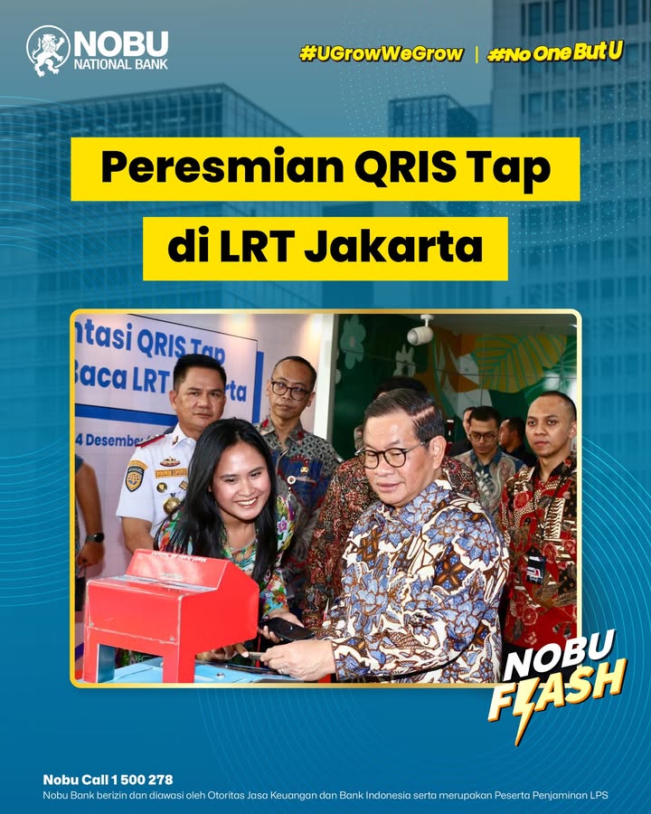 QRIS Tap resmi bisa digunakan untuk bayar LRT Jakarta Diresmikan oleh Bpk