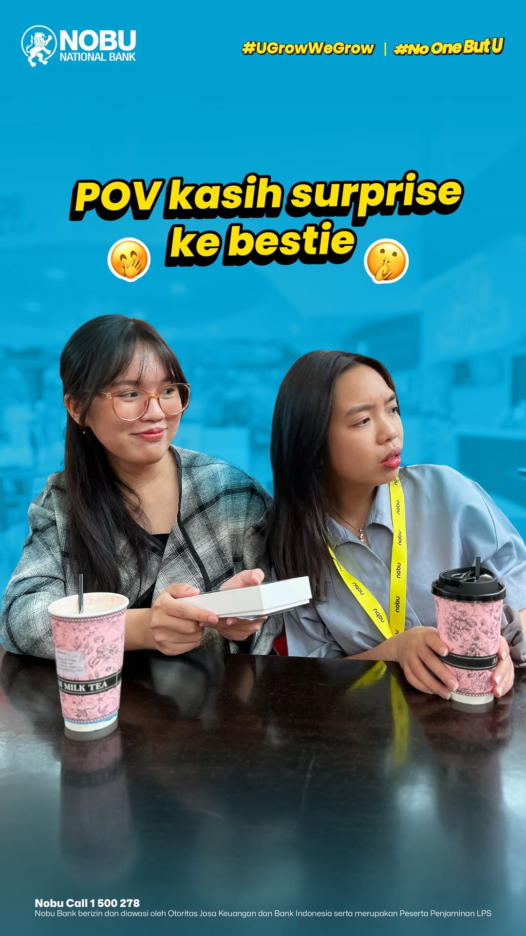 Kalau begini mah surprise nya double dong Ga cuma dapat handphone, tapi juga dapat promo nongkrong hemat dari Nobu Ban...