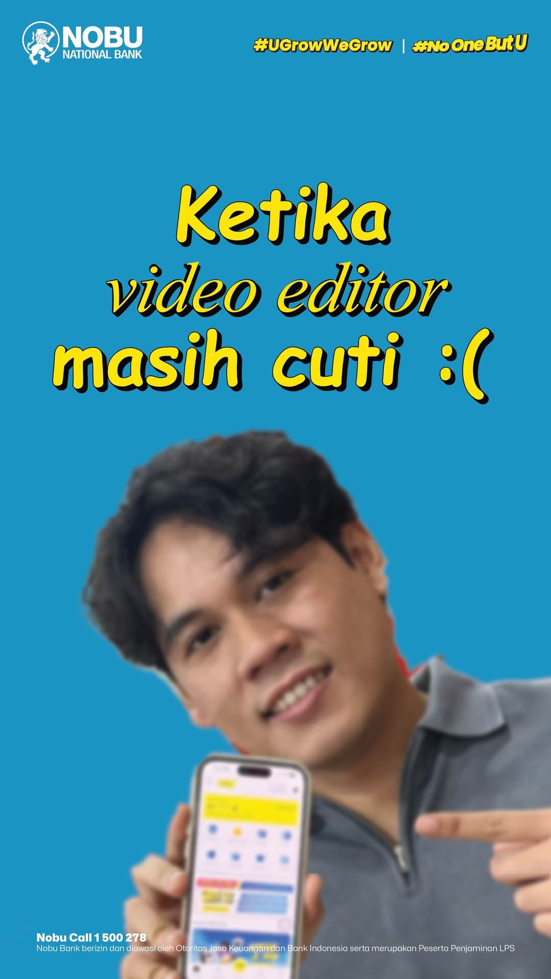 Video editor boleh cuti, promosi harus tetap jalan dong Apalagi kalau promosiin Nobu GoMax Savings yang bunganya 3 p