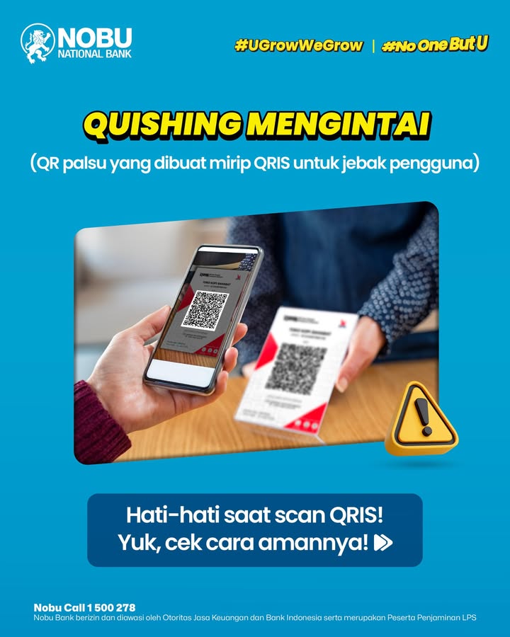 Scan QRIS memang gampang, tapi yakin kalau QR nya udah aman Akhir akhir ini makin marak modus penipuan pakai QR palsu...