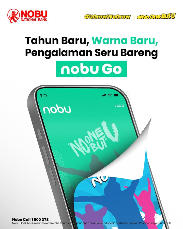 Buat 2026 mu lebih berwarna bareng nobu Go yang hadir dengan warna baru Yuk, buruan update nobu Go mu buat rasain pen...