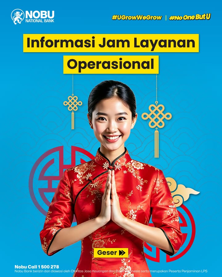  PENGUMUMAN Perubahan jam layanan operasional Sehubungan dengan perayaan Tahun Baru Imlek, jam layanan di Kantor Caban...