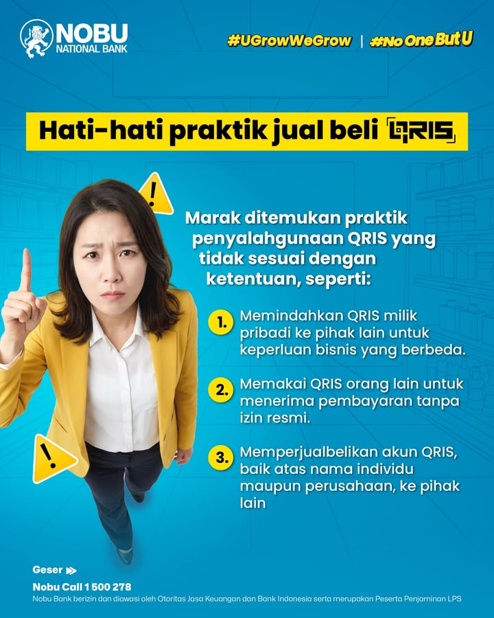 Hati hati praktik jual beli QRIS Belakangan ini marak ditemukan praktik jual beli QRIS yang ga sesuai dengan ketent...