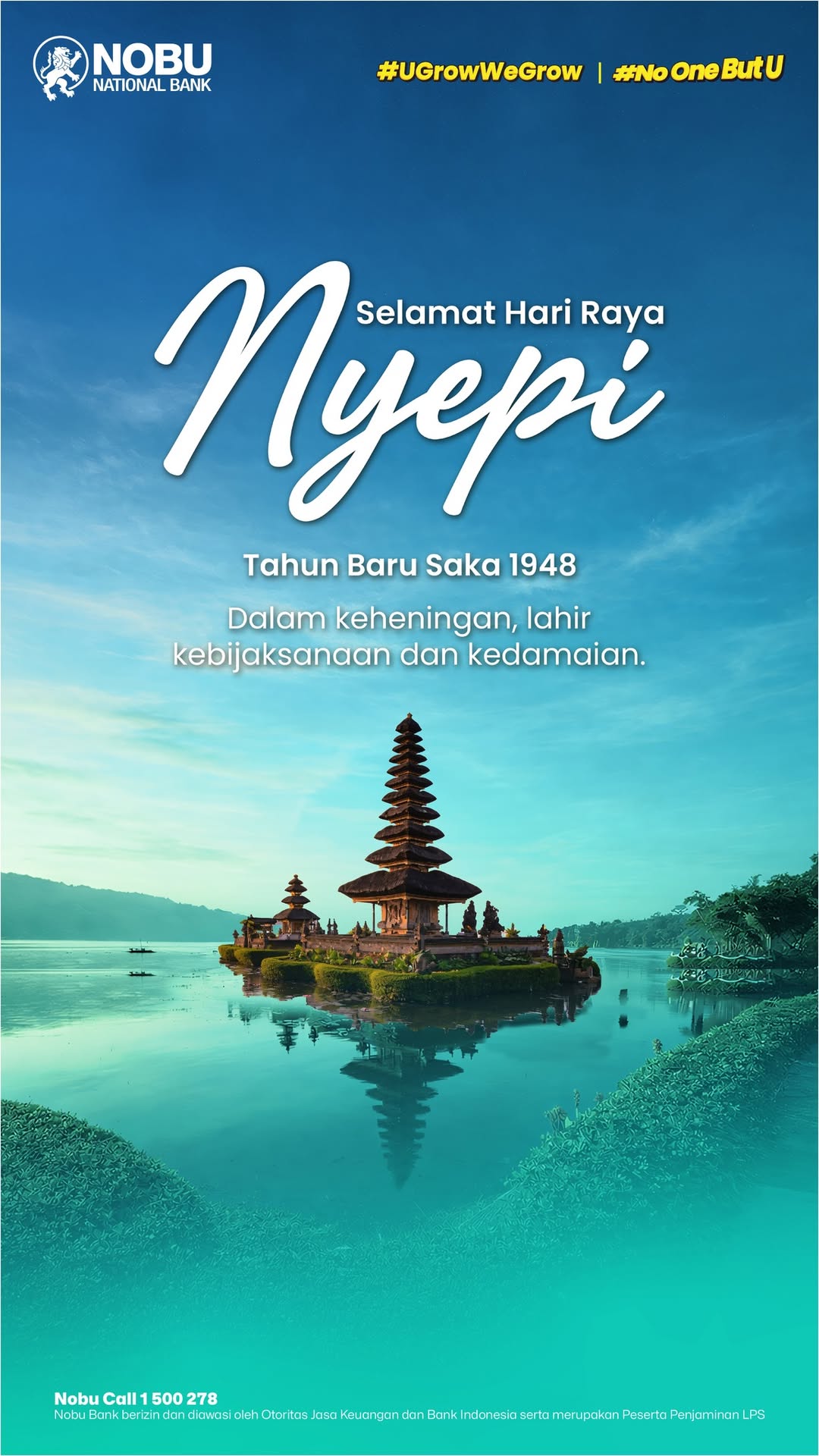 Rahajeng nyanggra rahina Nyepi Caka 1948 Di tengah heningnya Hari Raya Nyepi, mari sejenak berhenti, merenung, dan menata k...