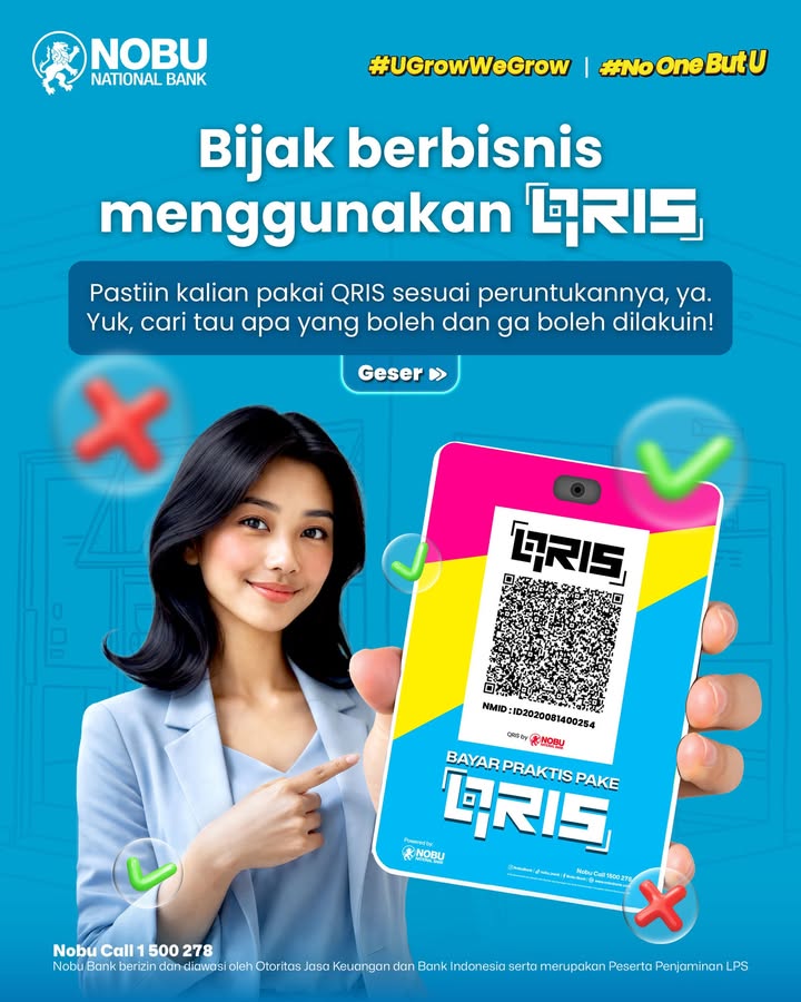 Para merchant QRIS, sudahkah kalian pakai QRIS dengan benar Yuk, cek apa aja yang boleh dan ga boleh dilakuin biar penggun...