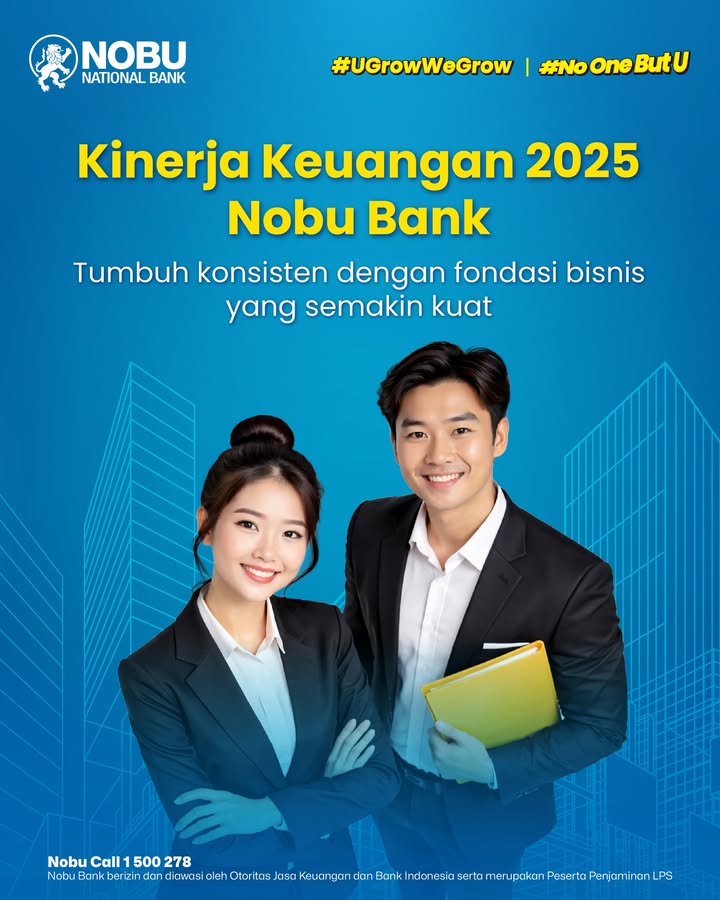 Sepanjang 2025, Nobu Bank berhasil catat pertumbuhan yang positif bersama Nasabah Total aset Rp41,2 Trilliun 23,6...