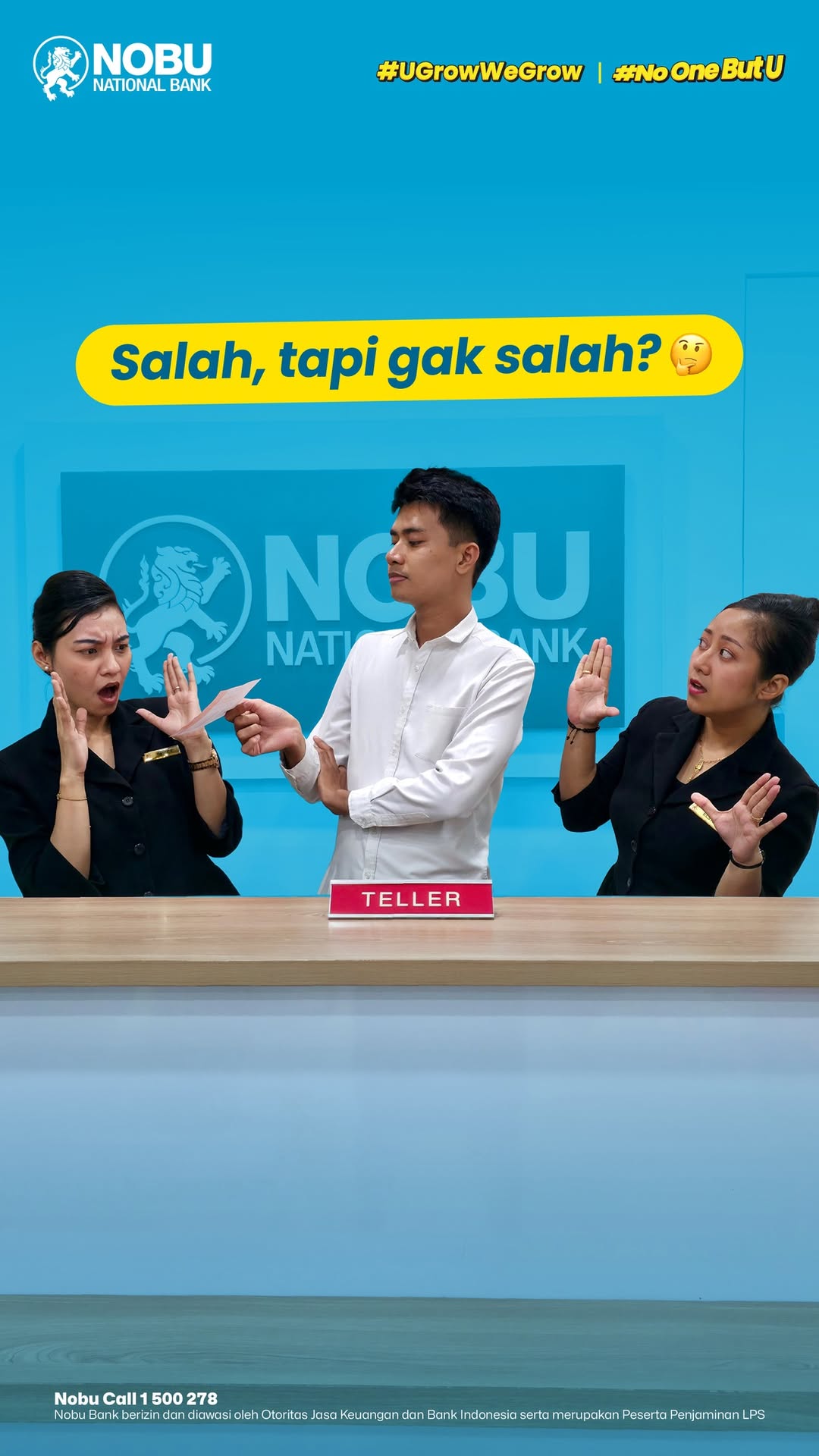 Nasabah Lho, ga salah, kan Coba komen, kalau kamu di posisi mba mba teller bakal ngapain NoOneButU ...