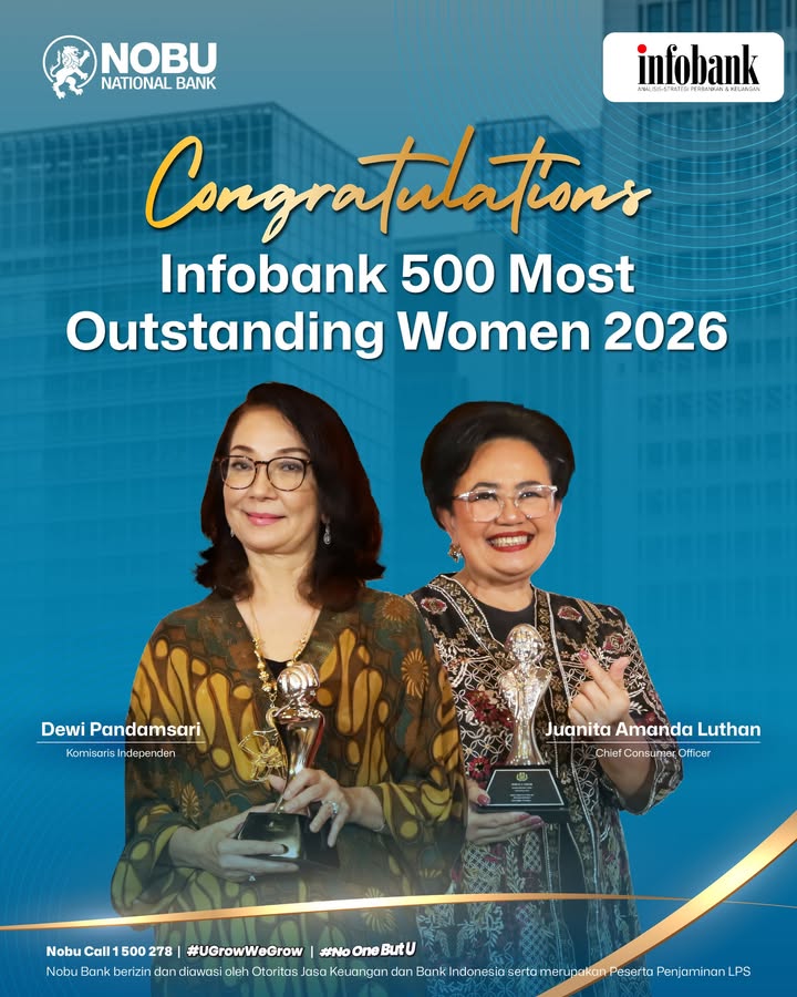 Nobu Bank dengan bangga merayakan pencapaian dua pemimpin perempuan kami yang luar biasa Ibu Dewi Pandamsari, Komisaris In...