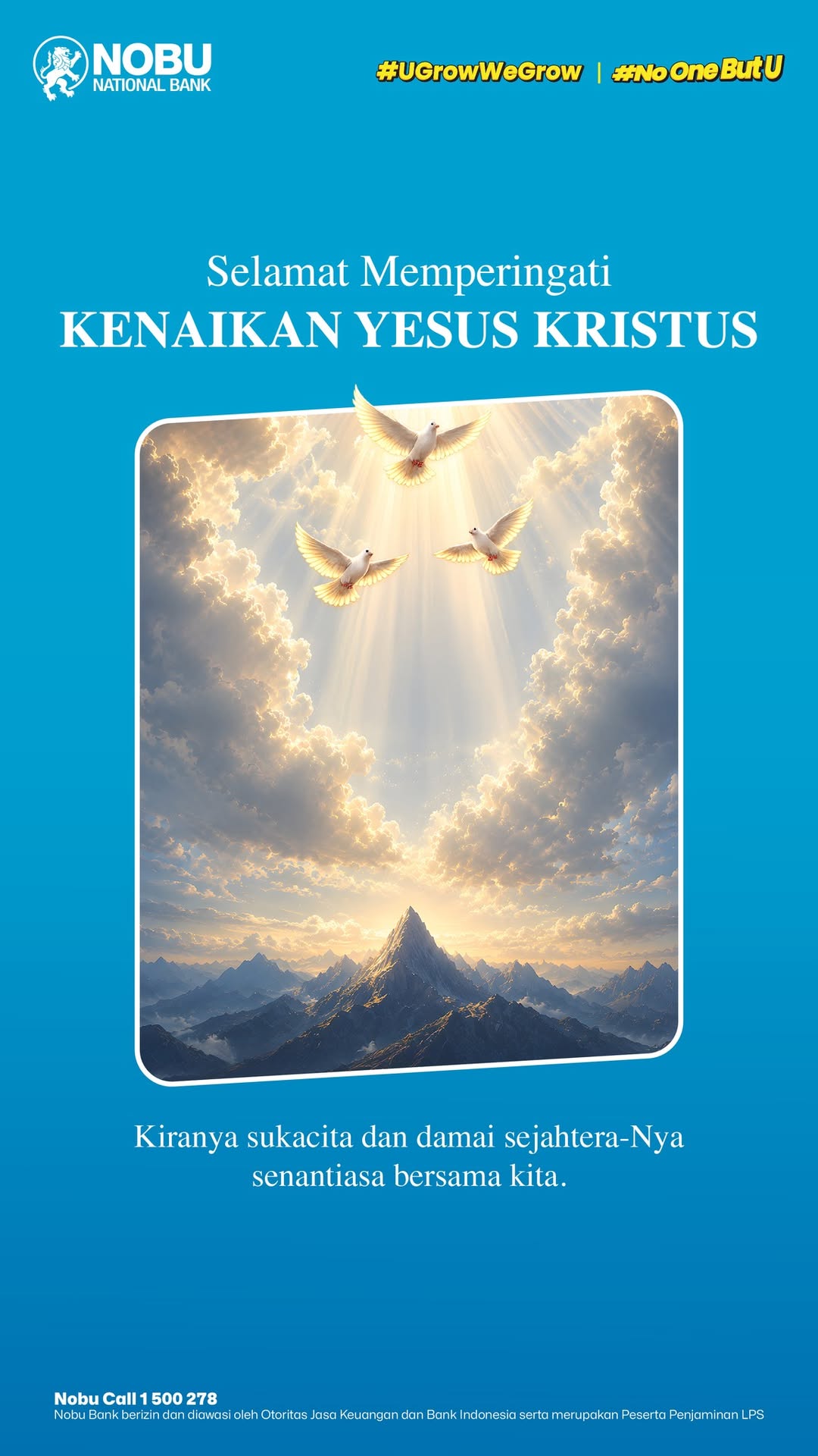 Selamat memperingati kenaikan Yesus Kristus Kiranya momen penuh makna ini senantiasa membawa damai dan sukacita bag...