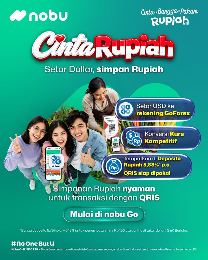 Cinta Rupiah Setor Dollar, Simpan Rupiah Punya dana dalam USD Kamu bisa mengelolanya secara praktis lewat nobu G...