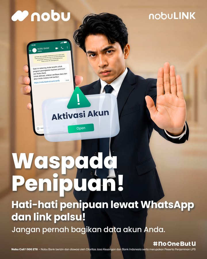 Dapat WhatsApp yang mengatasnamakan Nobu Bank Jangan langsung percaya Modus penipuan digital semakin beragam, mulai dari ...