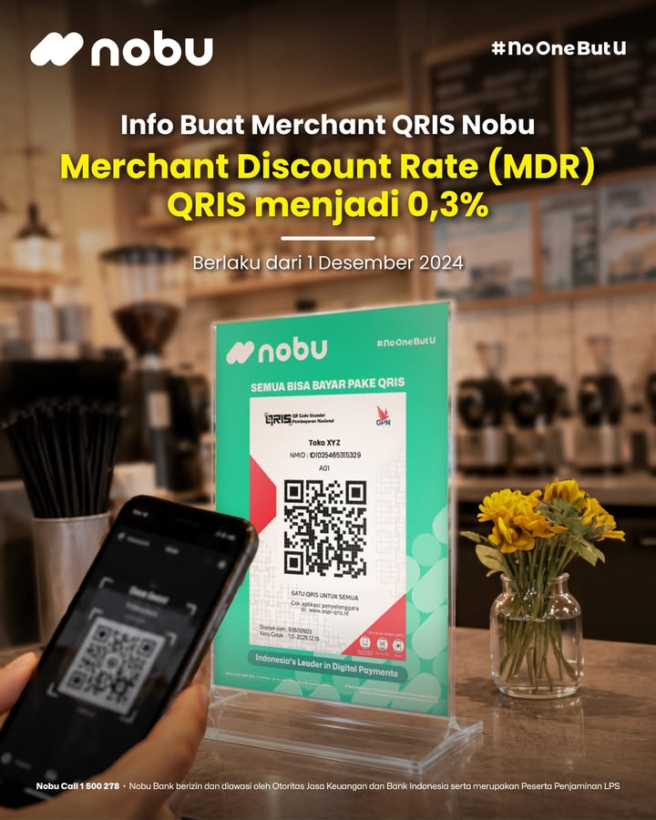 Merchant QRIS Nobu, udah tahu ketentuan Merchant Discount Rate MDR yang berlaku Ini dia ketentuan MDR QRIS yang efe...