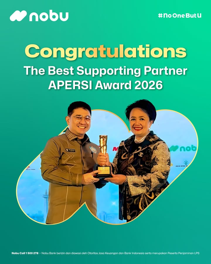 Nobu Bank raih penghargaan di APERSI Award Nobu Bank menerima penghargaan The Best Supporting Partner 2026 dalam ajang ...