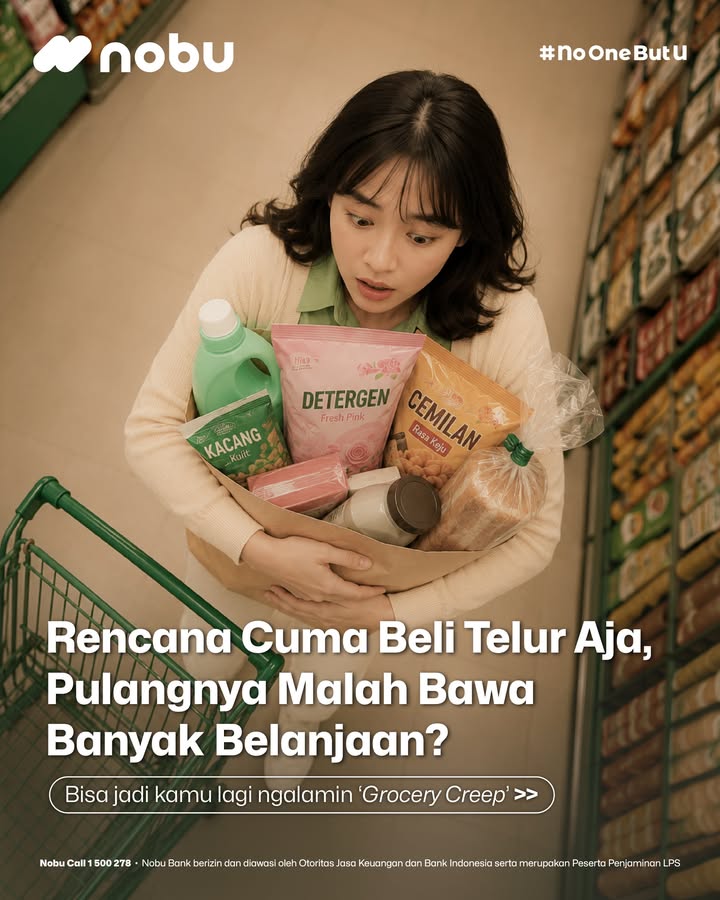 Rencana cuma beli telur, malah pulang bawa berkantong kantong belanjaan Inilah yang disebut sama grocery creep dan be...