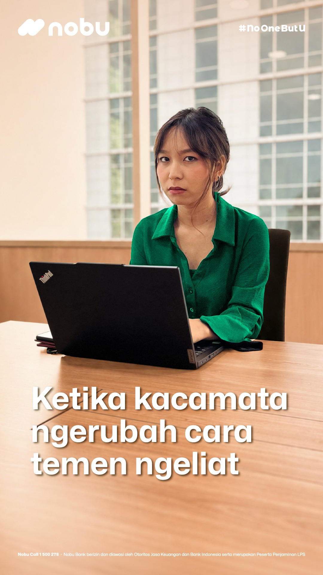 Ada yang punya temen kalau ga pake kacamata kaya gini juga Mau ngasih liat gratis biaya transfer ke semua bank pakai nobu ...