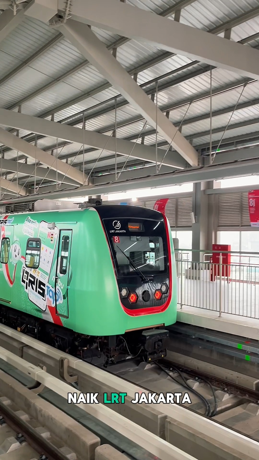 Mau coba naik LRT Jakarta rute baru Bayarnya pakai QRIS Tap di nobu Go dong Rute baru Kelapa Gading Manggarai udah ...