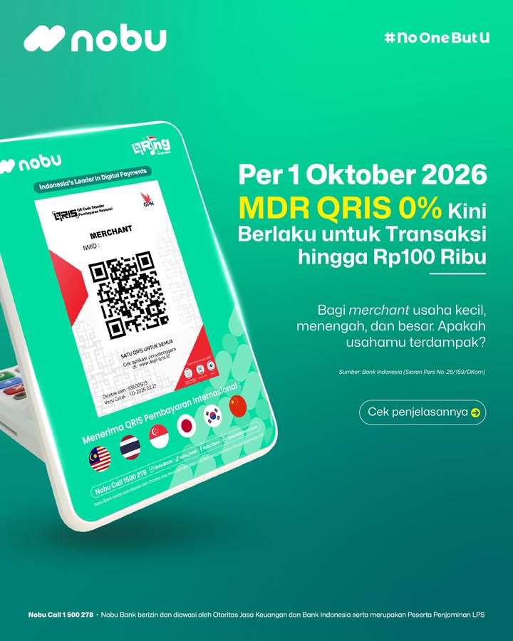  Mulai 1 Oktober 2026, MDR QRIS 0 tidak hanya berlaku untuk usaha mikro