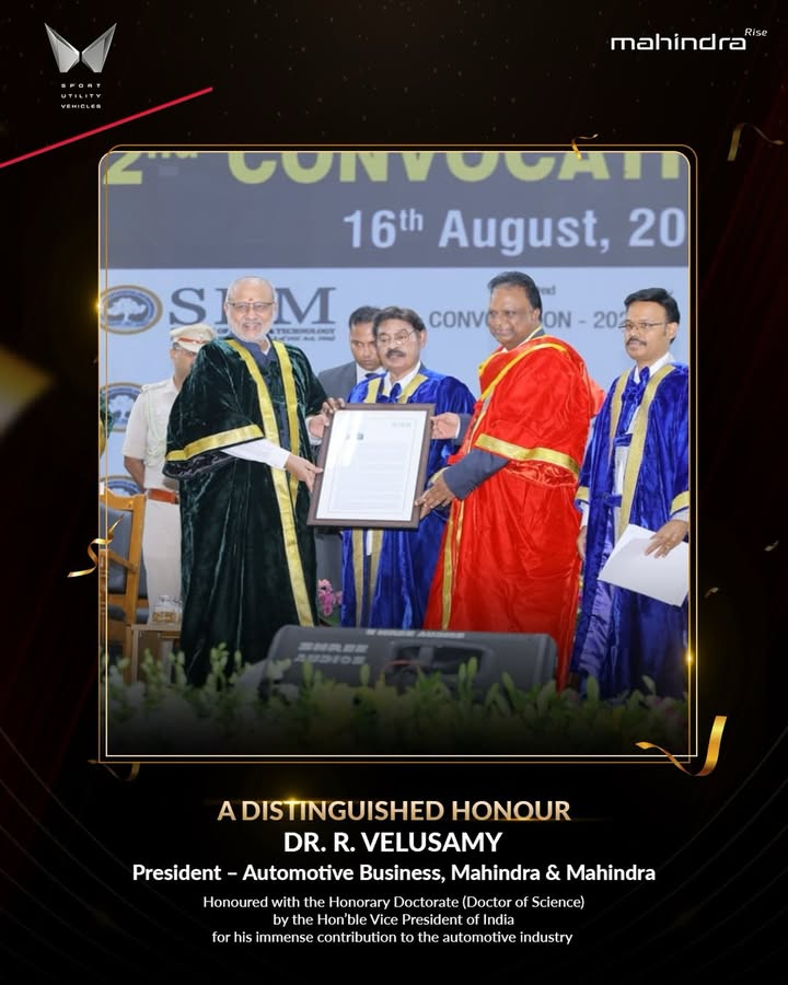 A proud moment for all of us at Mahindra. Dr. R