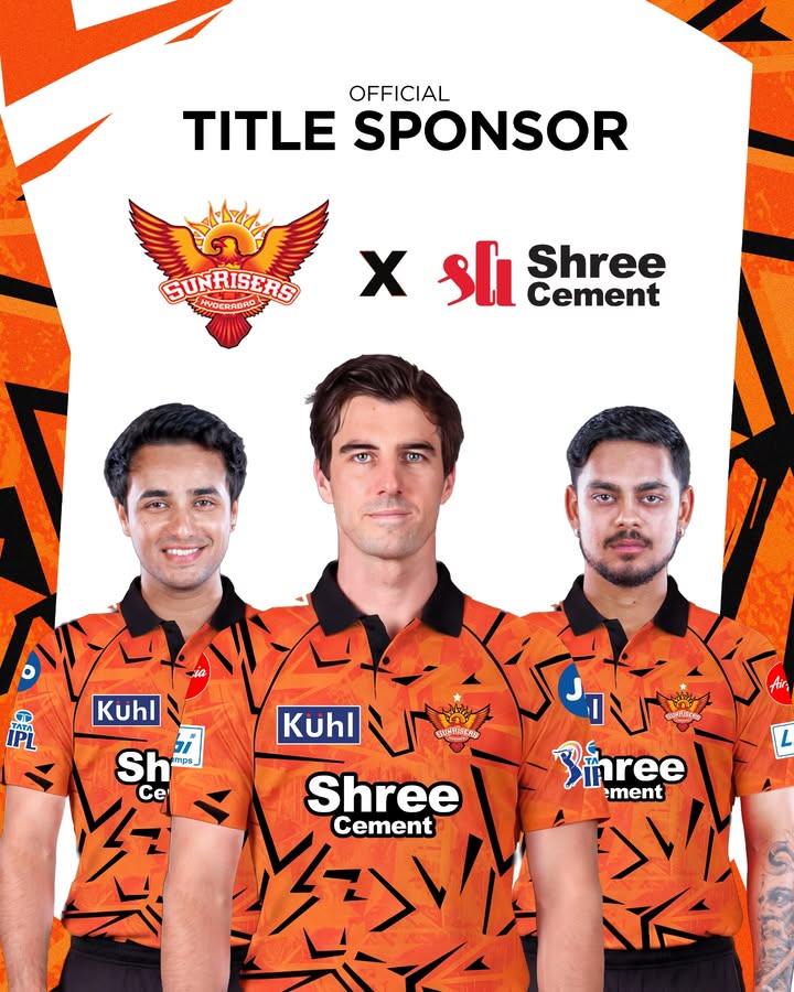 Shree Cement is proud to announce its partnership as the Principal Sponsor of Sunrisers Hyderabad