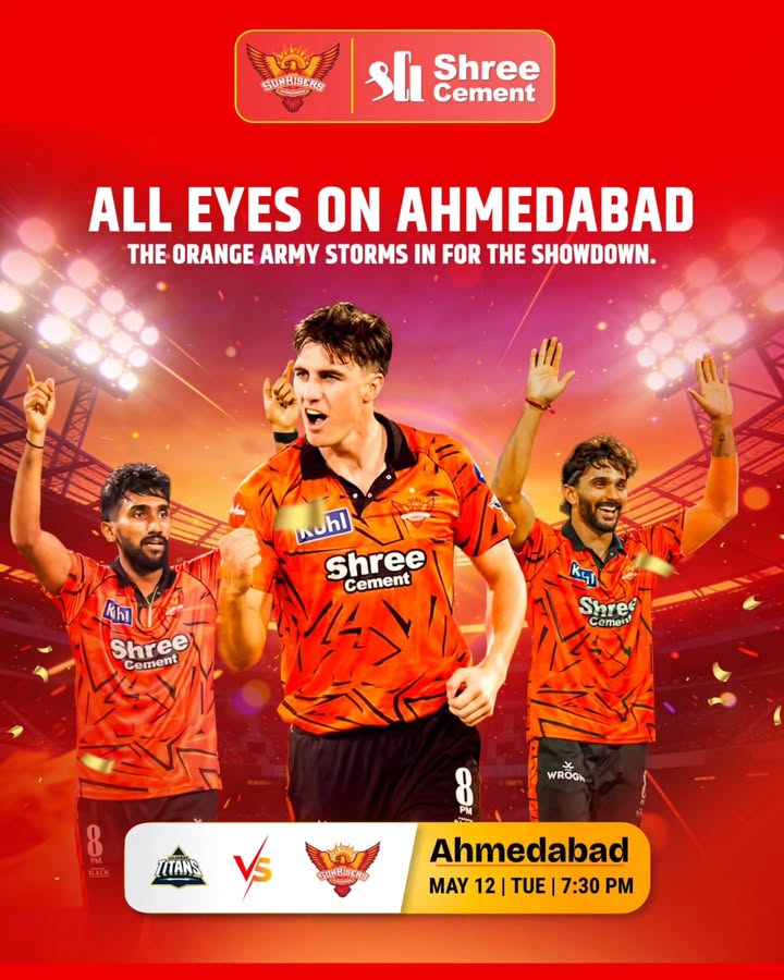 All eyes on Ahemdabad. The orange army storms in for the showdown. See you tonight at 7 30 P.M
