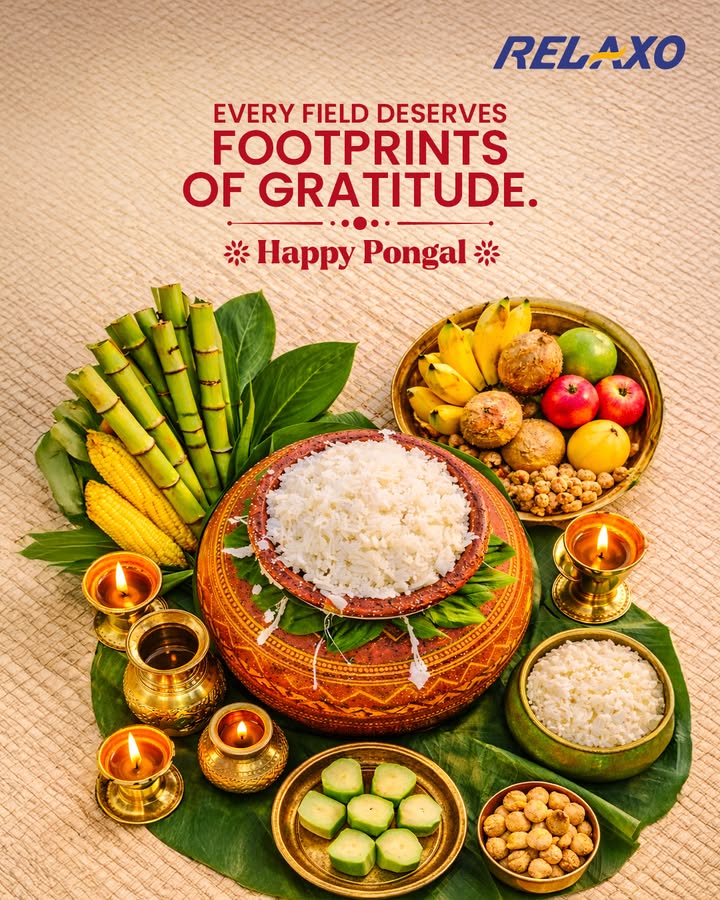 From fields to festivals, gratitude walks with us. Let every step this Pongal be filled with joy, warmth, and thankfulness