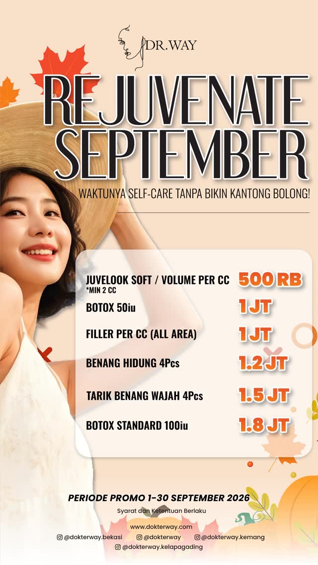 REJUVENATE SEPTEMBER Waktunya self care tanpa bikin kantong bolong September ini, beberapa treatment favori...