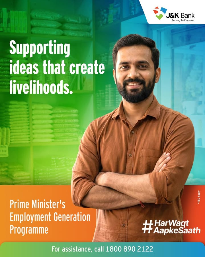 Under PMEGP, J K Bank supports entrepreneurs in turning business ideas into sustainable enterprises
