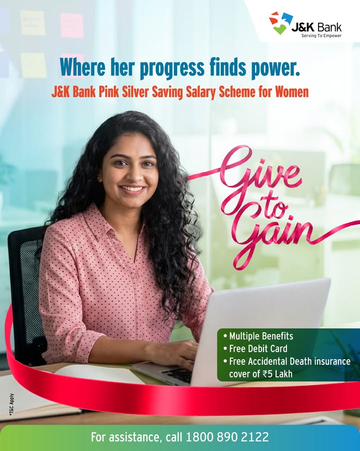 J K Bank Pink Silver Saving Salary Scheme for Women brings together convenience, privileges and protection