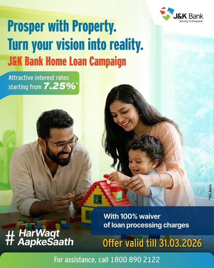 J K Bank wishes you to Prosper with Property with a home loan designed for you