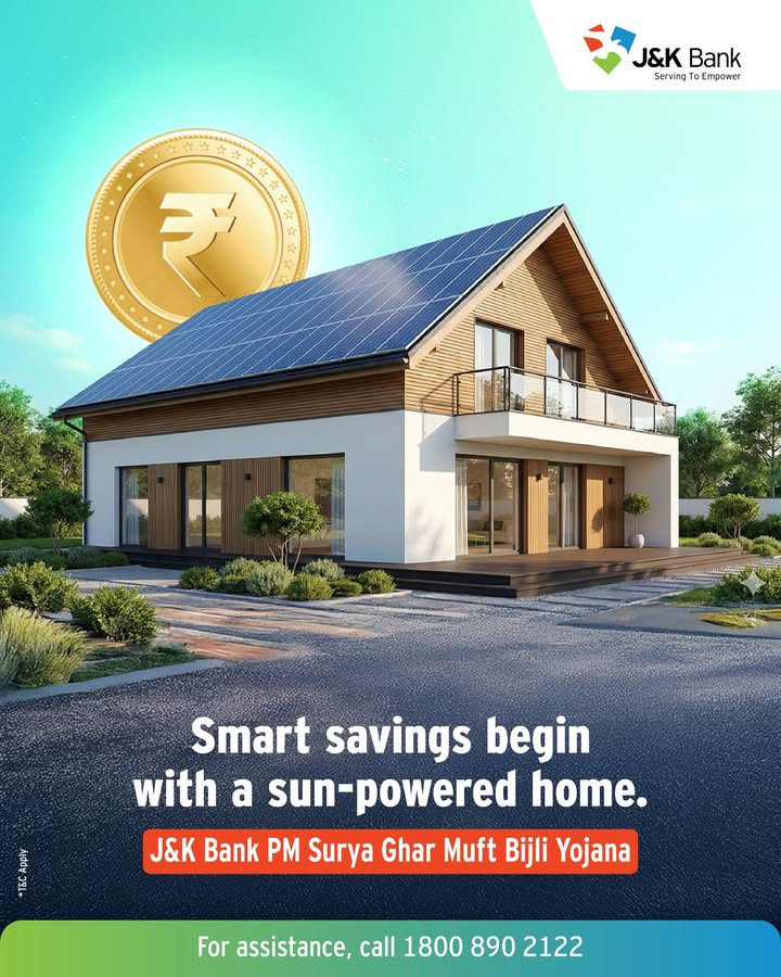 Switch to rooftop solar with J K Banks PM Surya Ghar Muft Bijli Yojana
