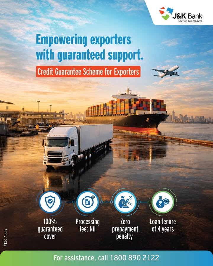Government of India has launched the Credit Guarantee Scheme for exporters backed by 100 coverage from NCGTC enabling coll...
