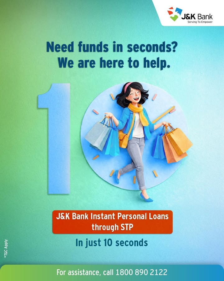 When urgency cannot wait, access instant credit with J K Bank Personal Loan