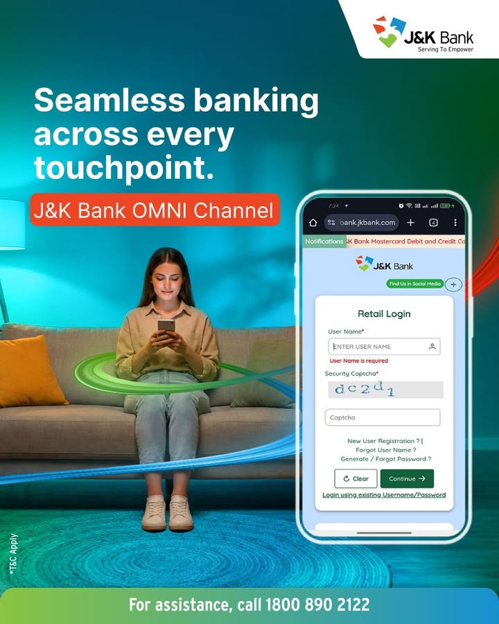 Experience truly unified banking with J K Bank OMNI Channel