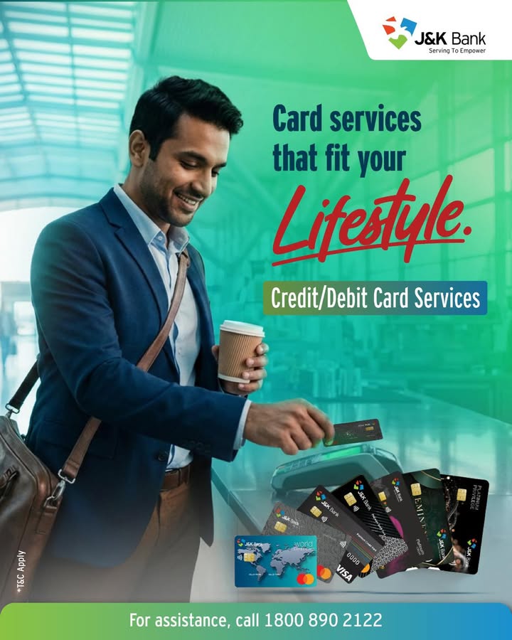 Experience seamless payments and greater control with J K Bank debit and credit cards