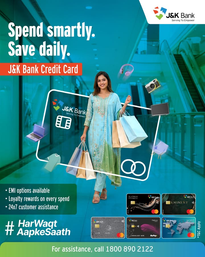 Experience secure, seamless and rewarding transactions with the J K Bank Credit Card
