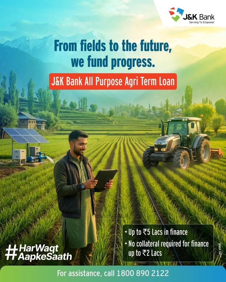Upgrade farm machinery, expand dairy or poultry units, and strengthen your agricultural infrastructure with our J K Bank All...