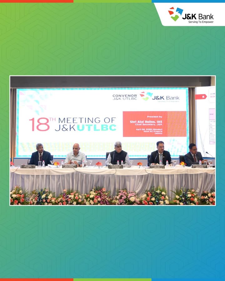 Chief Secretary chairs 18th Meeting of UTLBC Pitches for achieving targets under Priority Sector Lending Says establishing...