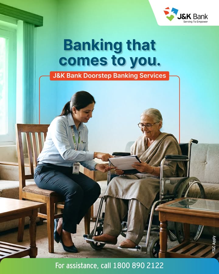 For customers who find it difficult to visit a branch, J K Banks Doorstep Banking ensures essential services reach you at ho...