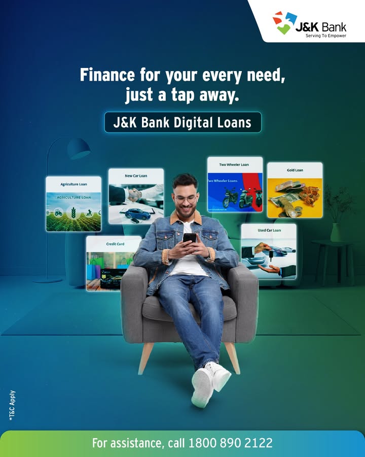 With J K Bank Digital Loans Service, accessing finance is simpler and faster