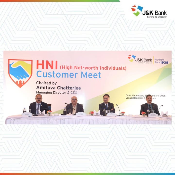 J K Bank organizes HNI Customer Meet in Jammu Customer feedback is central to shaping our strategies MD CEO Reinforcing...