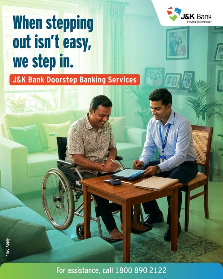 Enjoy banking from the comfort of your home with J K Banks doorstep services, designed to make essential banking accessible,...