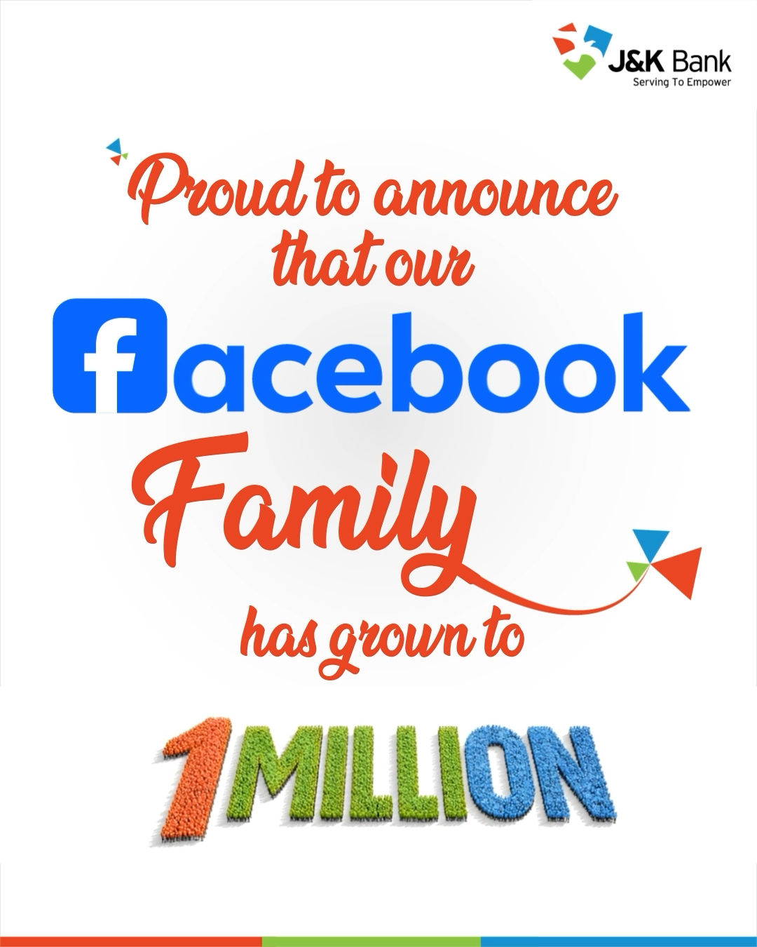 We are proud to announce that we have achieved the milestone of 1 million followers on Facebook