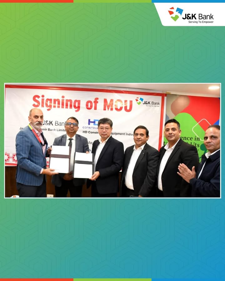 J K Bank partners with HD Construction Equipment India to ease equipment financing As part of its commitment to support inf...