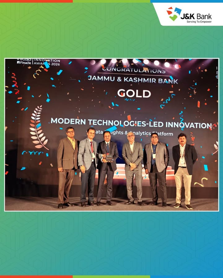J K Bank shines at Finacle Innovation Awards 2026, wins Gold for AI driven Analytics Prestigious recognition marks another ...