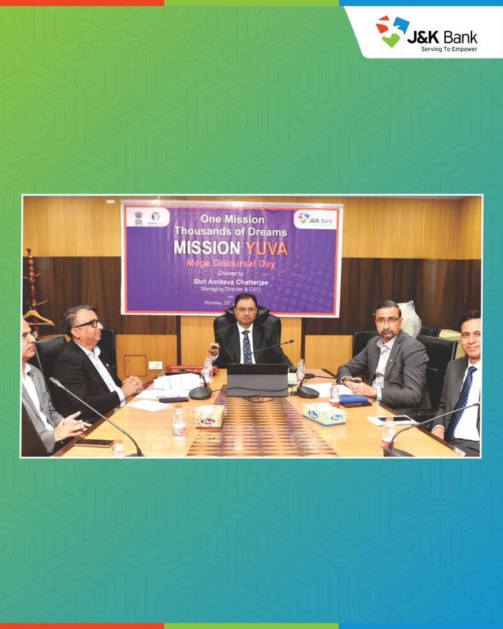 J K Bank marks one year of Mission YUVA with massive credit drive Funds 2828 enterprises in a single day to accelerate yout...