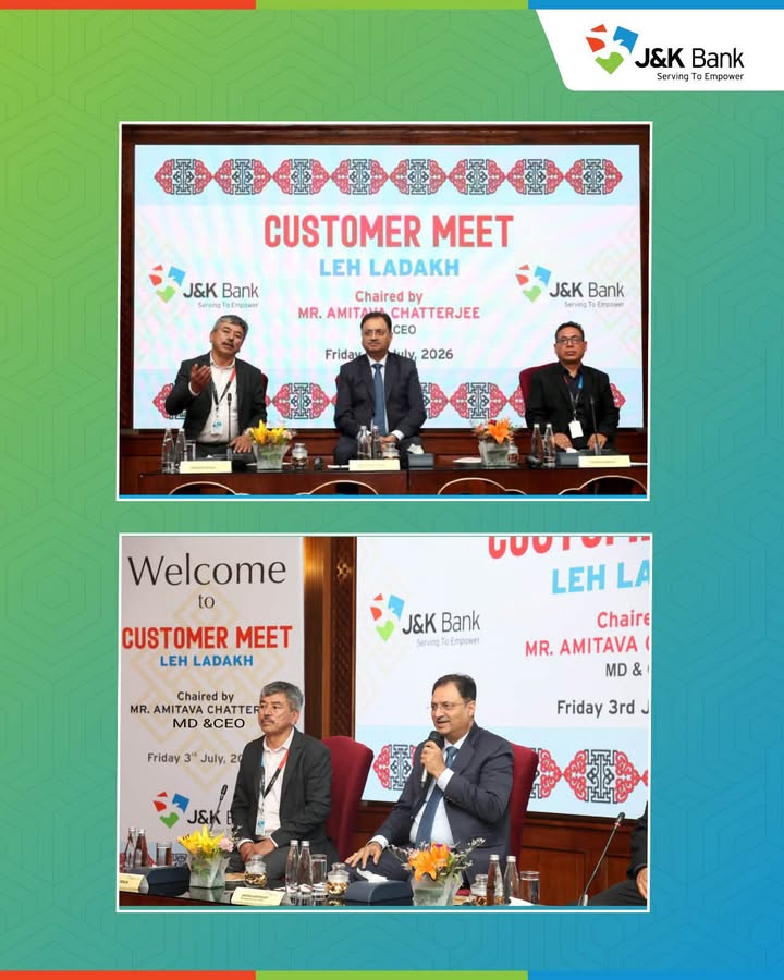 J K Bank MD CEO chairs Customer Meet at Leh Customers hail Bank as lifeline of their businesses seek enhanced delegatio...