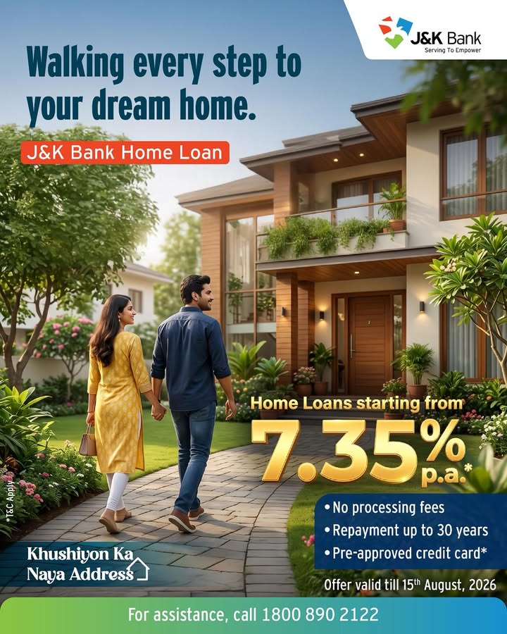 Every dream home begins with a single step, and J K Bank is with you through every one of them