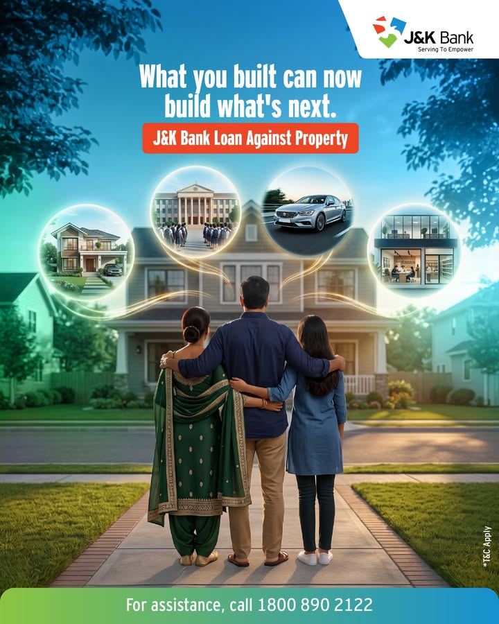 Unlock the value of your property with J K Bank Loan Against Property LAP 