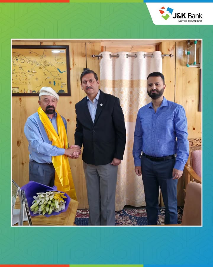J K Bank Chief General Manager, Sunit Kumar called on Chairman and Chief Executive Councillor, LAHDC Kargil, Dr Mohd Jaffer ...