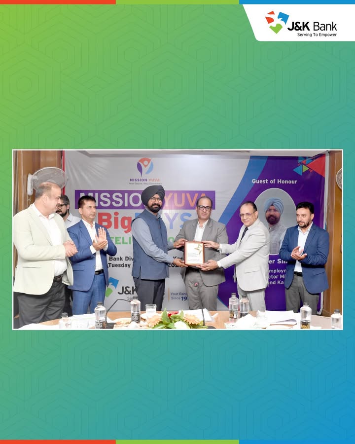 J K Bank organizes Mission YUVA Review cum Felicitation Meet Mission Director lauds Banks role as principal partner in flag...